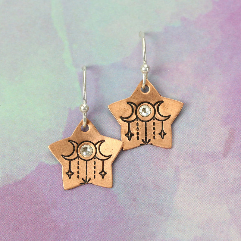 Copper Stars & Moon Stamped Necklace DIY Design
