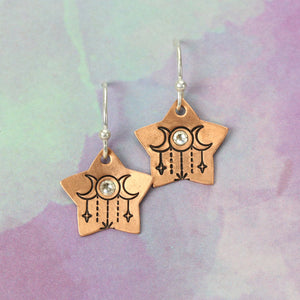 Copper Stars &amp; Moon Stamped Necklace DIY Design