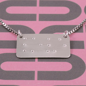 Braille LOVE Metal Stamped Pendant, DIY Design