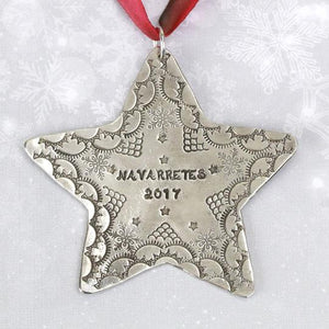 Mandala Stamped Star Ornament
