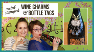 Metal Stamped Wine Charms and Bottle Tags