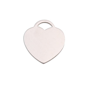 Sterling Silver "Tiffany" Style Heart, 22mm (.87") x 24mm (.95"), 20 Gauge