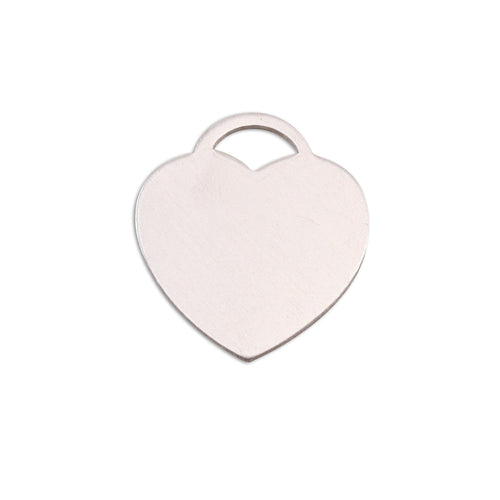 Sterling Silver "Tiffany" Style Heart, 22mm (.87") x 24mm (.95"), 20 Gauge