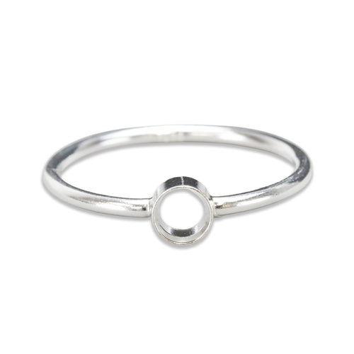 Sterling Silver 4mm Bezel Stacking Ring, SIZE 5