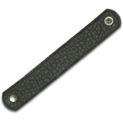 Black Bullhide Leather Cuff Bracelet 1.25" Wide, 7" Long
