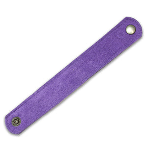 Purple Suede Leather Cuff Bracelet 1.25" Wide, 7" Long