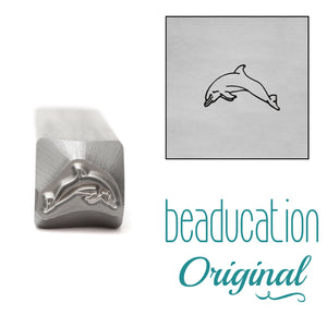 Dolphin Swimming Left Metal Design Stamp, 7.5mm - Beaducation Original