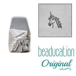 Unicorn Head #2 Metal Design Stamp, 8.3mm - Beaducation Original