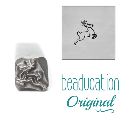 Reindeer Flying Right Design Stamp, 5.3mm - Beaducation Original
