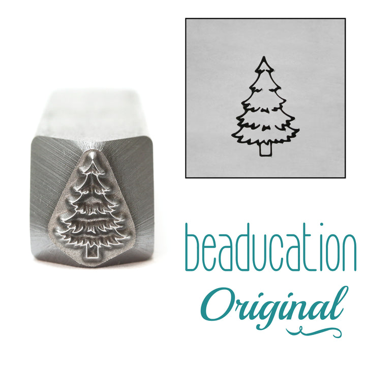 Spruce Tree Metal Design Stamp, 10mm - Beaducation Original