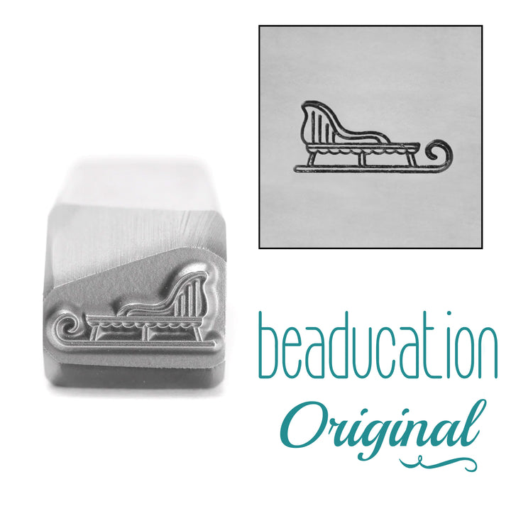 Sleigh Riding Right Metal Design Stamp, 11.2mm - Beaducation Original