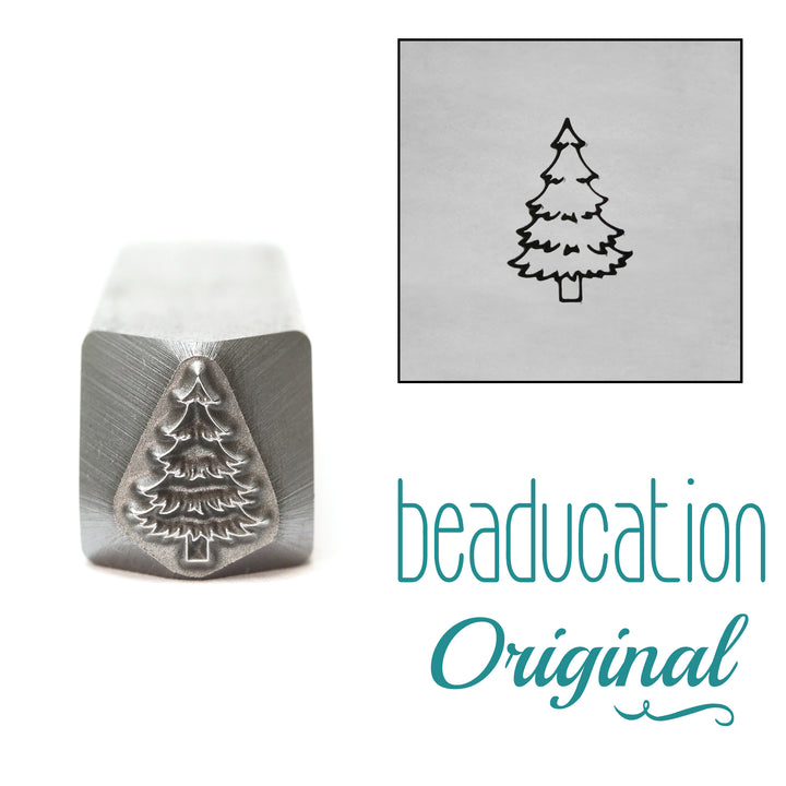 Spruce Tree Metal Design Stamp, 7mm - Beaducation Original