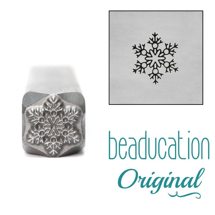 2023 Snowflake Metal Design Stamp, 8mm - Beaducation Original