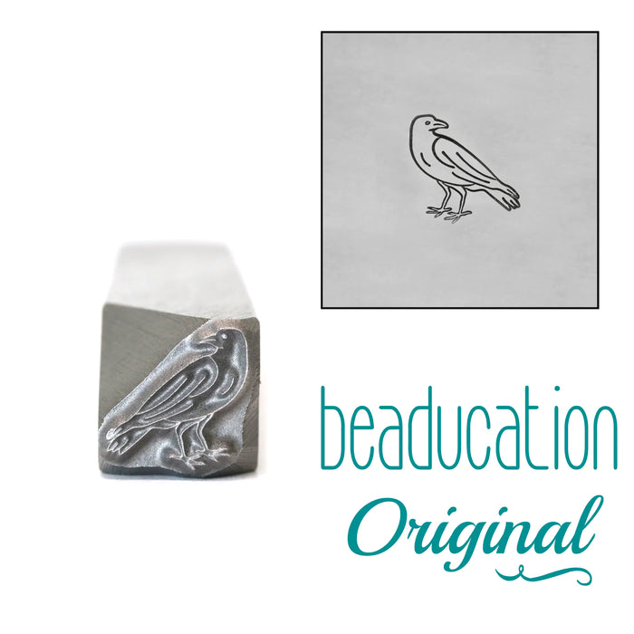 Raven or Crow Looking Right Metal Design Stamp, 5.25mm - Beaducation Original