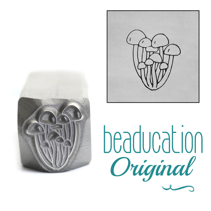 Beech Mushroom Bunch Metal Design Stamp, 11mm - Beaducation Original