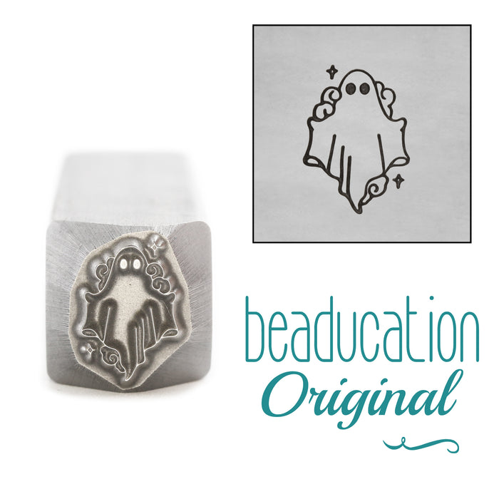 Ghost with Clouds Metal Design Stamp, 10.5mm - Beaducation Original