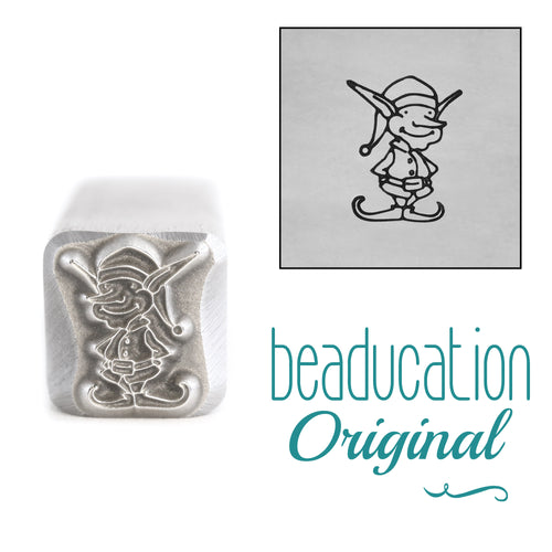 Christmas Elf Facing Right Metal Design Stamp, 8.3mm - Beaducation Original