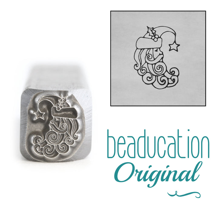 Whimsical Santa Facing Right Metal Design Stamp, 8.3mm - Beaducation Original