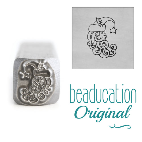 Whimsical Santa Facing Right Metal Design Stamp, 8.3mm - Beaducation Original