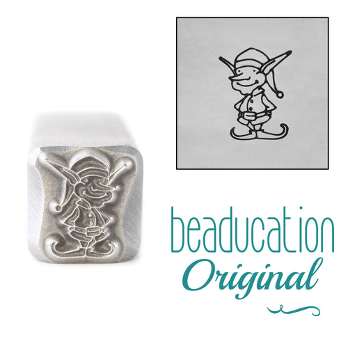 Christmas Elf Facing Left Metal Design Stamp, 8.3mm - Beaducation Original