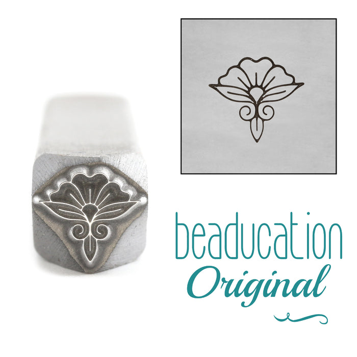 Floral Element #2, Metal Design Stamp, 8mm - Beaducation Original