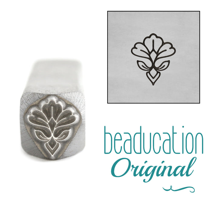 Floral Element #3, Metal Design Stamp, 8mm - Beaducation Original