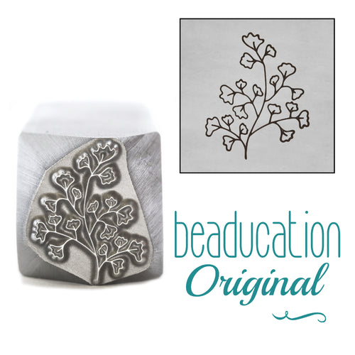 Ginkgo Branch Metal Design Stamp, 14.5mm - Beaducation Original