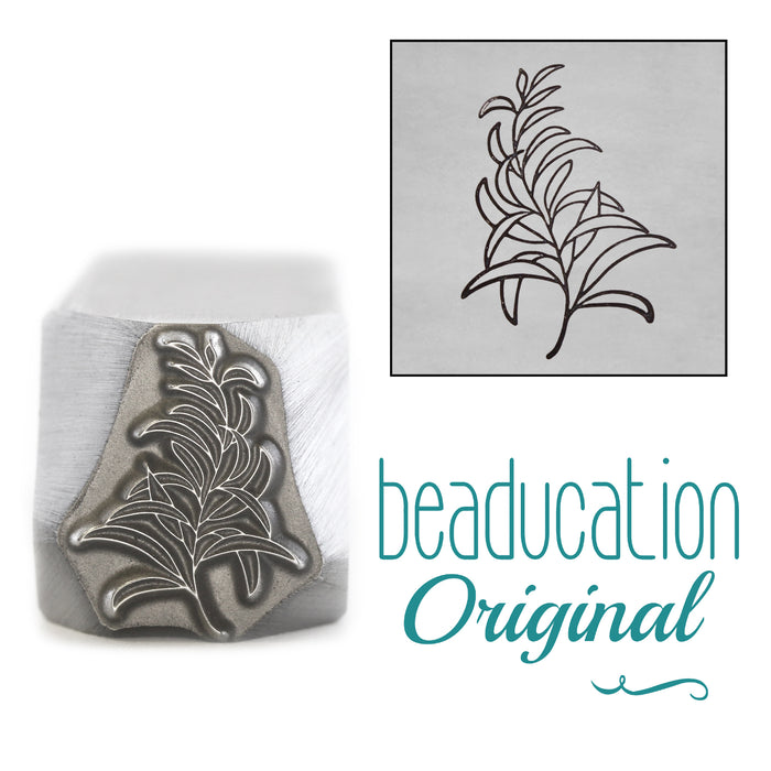 PRE-ORDER Long Leaf Branch Metal Design Stamp, 14.5mm - Beaducation Original