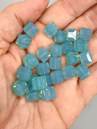 Swarovski 8mm Cube Pacific Opal Beads, 25 Pieces - Destash *Please Read Description