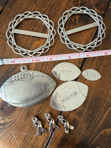 Pewter Footballs and Scarf Ties Mix Pack Blanks Destash *Please Read Description