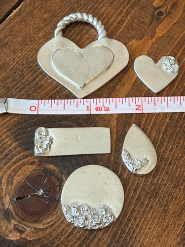 Pewter Heart and Blanks with Roses, Destash *Please Read Description