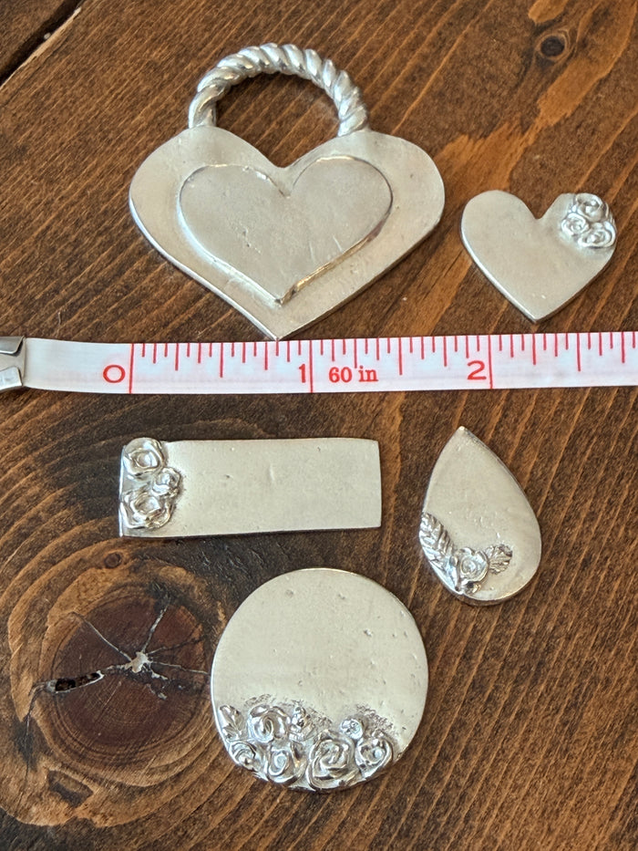 Pewter Heart and Blanks with Roses, Destash *Please Read Description
