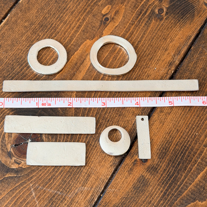 Pewter Rectangles and Washers (thick!) Blanks, Destash *Please Read Description