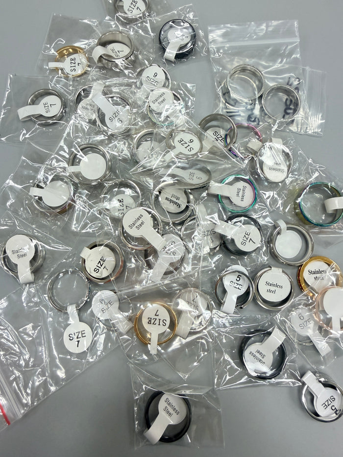 Stainless Steel Ring Blanks Approx. 40 Pieces, Destash *Please Read Description