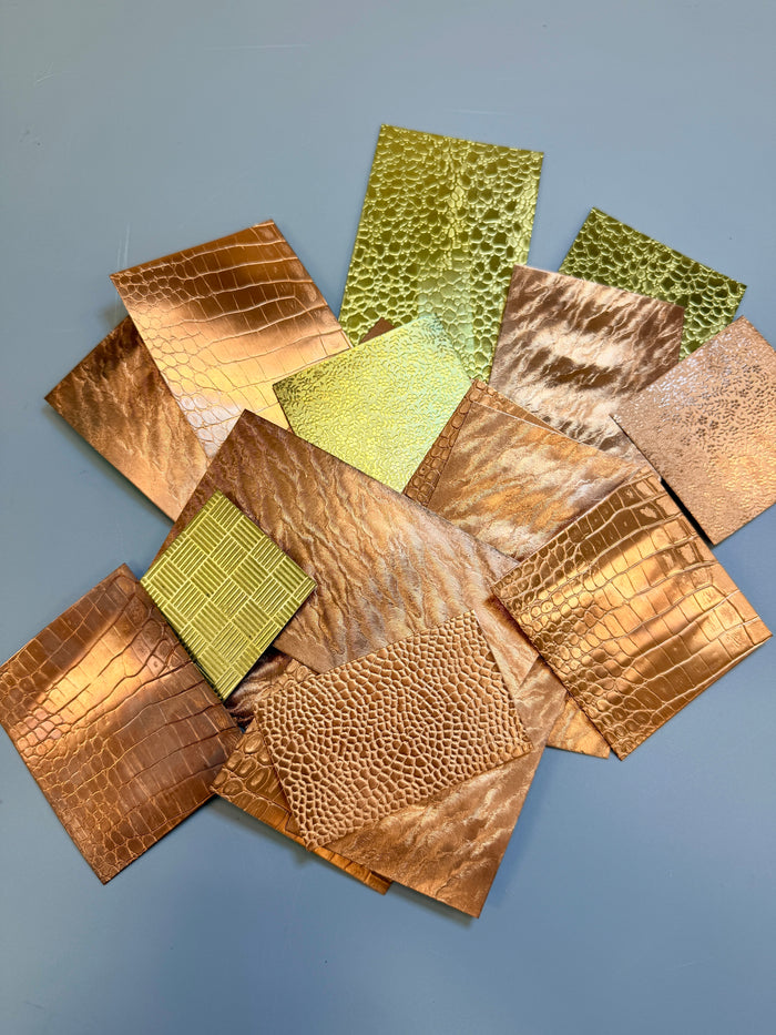 Copper and Brass Textured Sheet, Destash *Please Read Description
