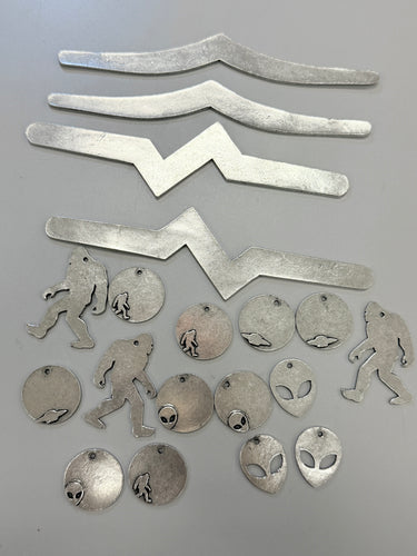 Pewter Alien and Bigfoot Blanks, Destash *Please Read Description