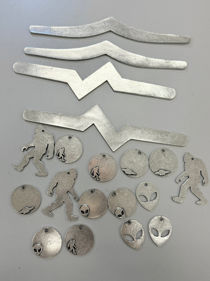 Pewter Alien and Bigfoot Blanks, Destash *Please Read Description