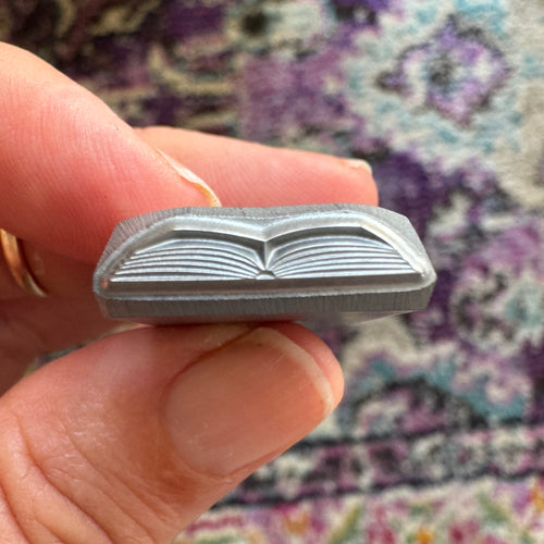 Open Book Metal Design Stamp, 17mm - Beaducation Original