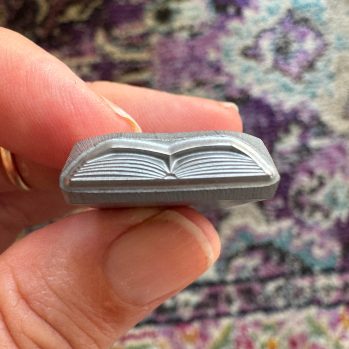Open Book Metal Design Stamp, 17mm - Beaducation Original