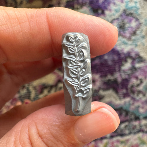 Eucalyptus Single Sprig Metal Design Stamp, 16mm - Beaducation Original