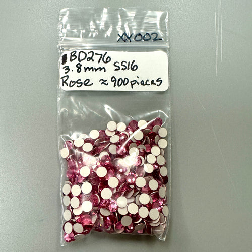 Destash - 3.8mm Bulk Rose Flat Back Crystal - Approx 450 pieces