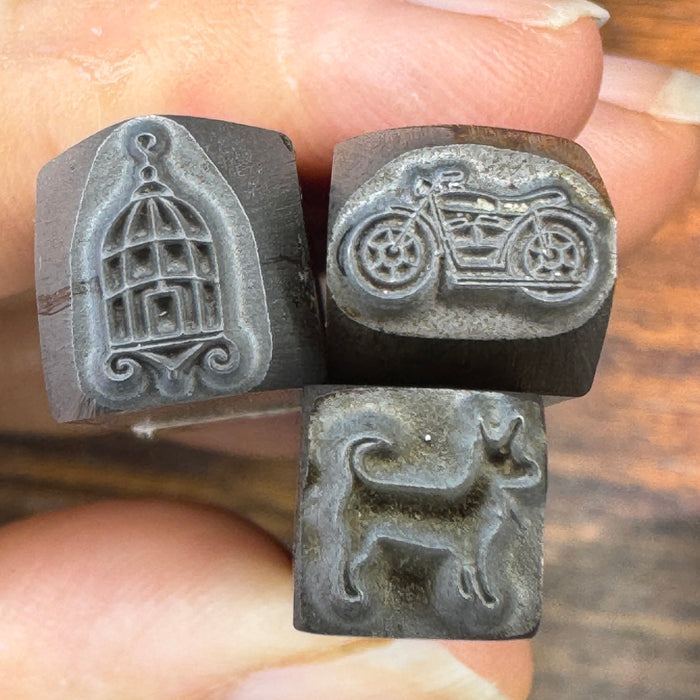 Birdhouse, Motorcycle and Doggie Stamps Destash - Please Read Description