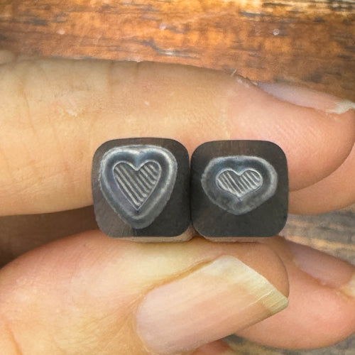 2 Lined Heart Stamps Destash - Please Read Description