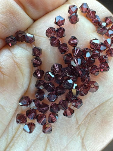 Swarovski 4mm Bicones Burgundy Beads Destash *Please Read Description