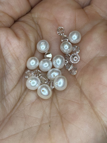 White Pearls and Swarovski Bicone Beads Destash *Please Read Description