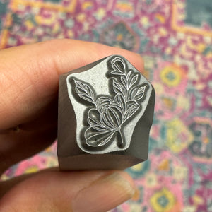 Peony Bouquet Metal Design Stamp, 14mm - Beaducation Original