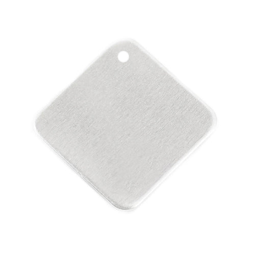 Aluminum BULK Square Rounded Corners, with Hole, 25mm (1"), 14g, Pack of 25