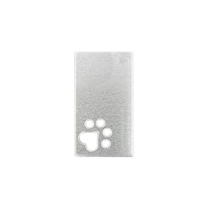 Aluminum BULK Rectangle and Heart Paw Cutout, 31.75mm (1.25"), 14 gauge, Pack of 25