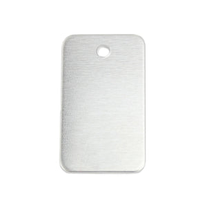 Aluminum BULK Rectangles, 38mm (1.5") x 22.2mm (.875") with 1 Hole, 14 Gauge, Pack of 25