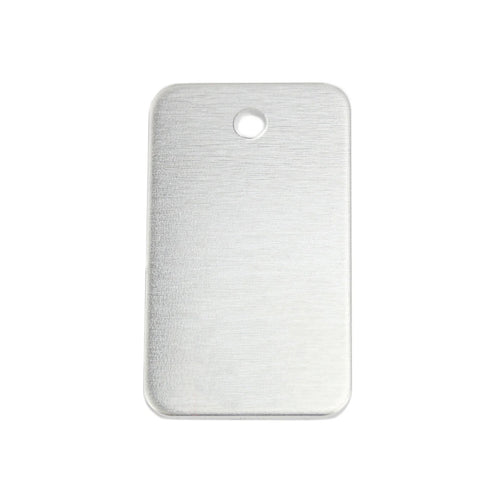 Aluminum BULK Rectangles, 38mm (1.5") x 22.2mm (.875") with 1 Hole, 14 Gauge, Pack of 25